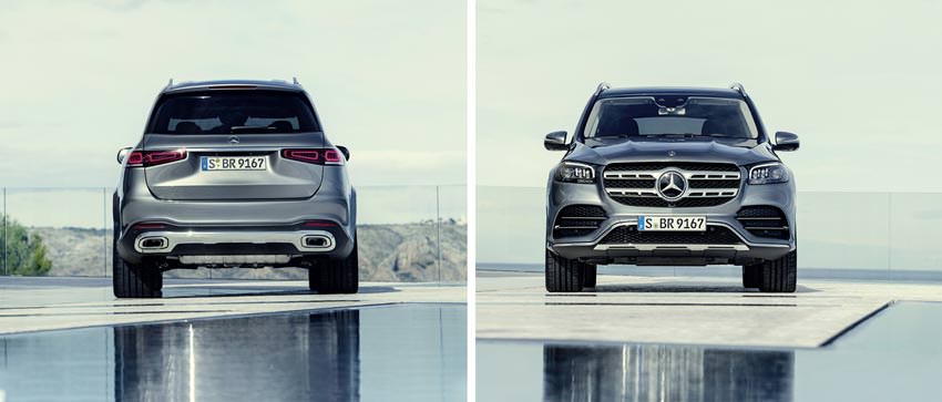 Mercedes GLS 2019: fronte e retro