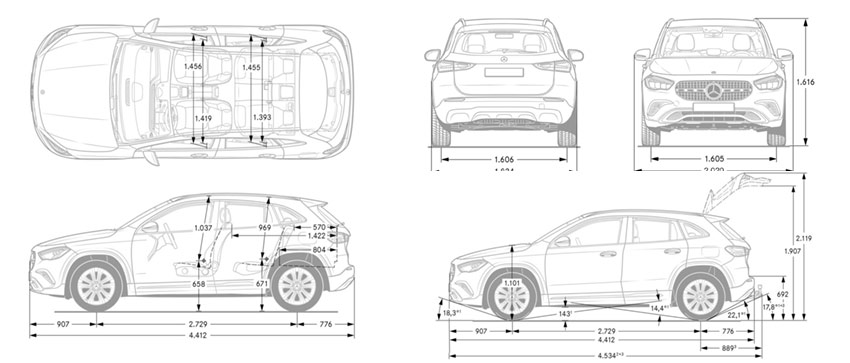 Dimensioni Mercedes GLA