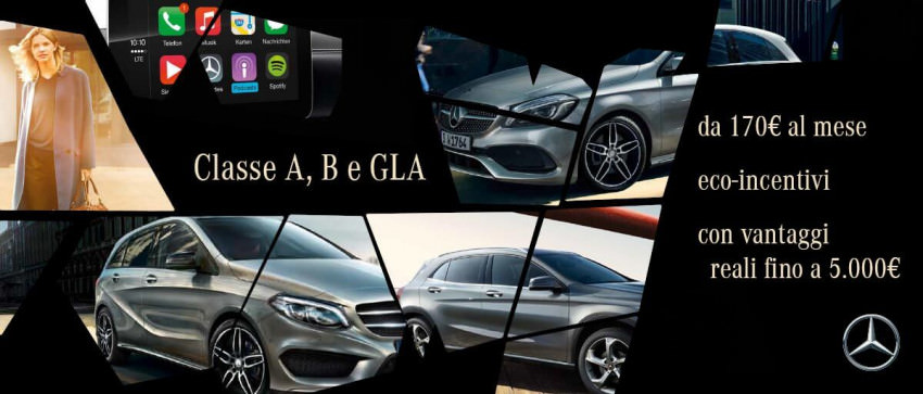 Promozione Mercedes-Benz Classe A, B e GLA