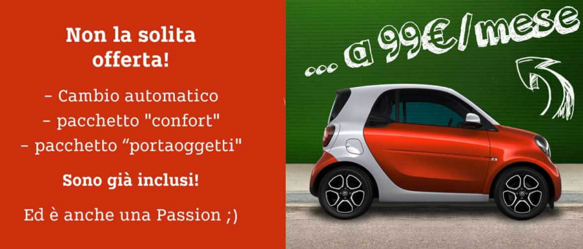 #Smartchepassion! Tua A 99€ Al Mese*