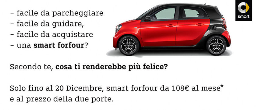 smart forfour al prezzo della fortwo