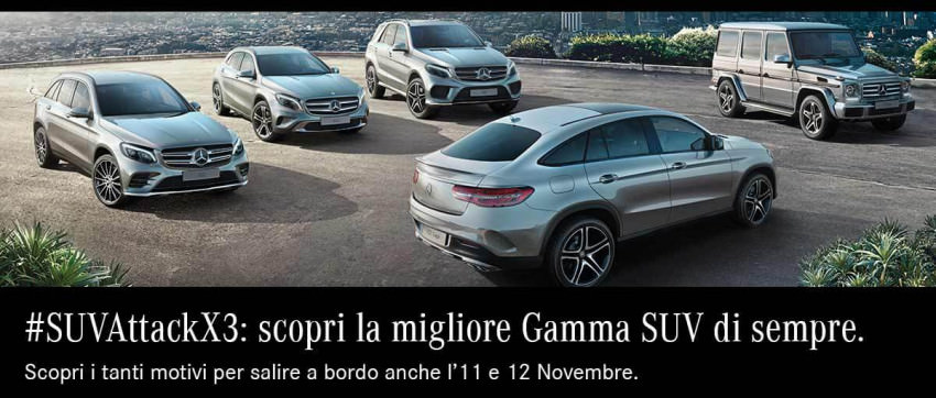 #SUVAttackX3: moltiplica X3 i motivi per salire a bordo della gamma SUV Mercedes-Benz
