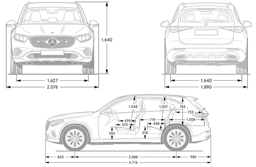 dimensioni Mercedes GLC