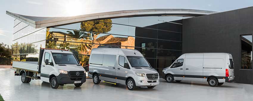 Gamma Mercedes Sprinter: furgone, telaio e tourer